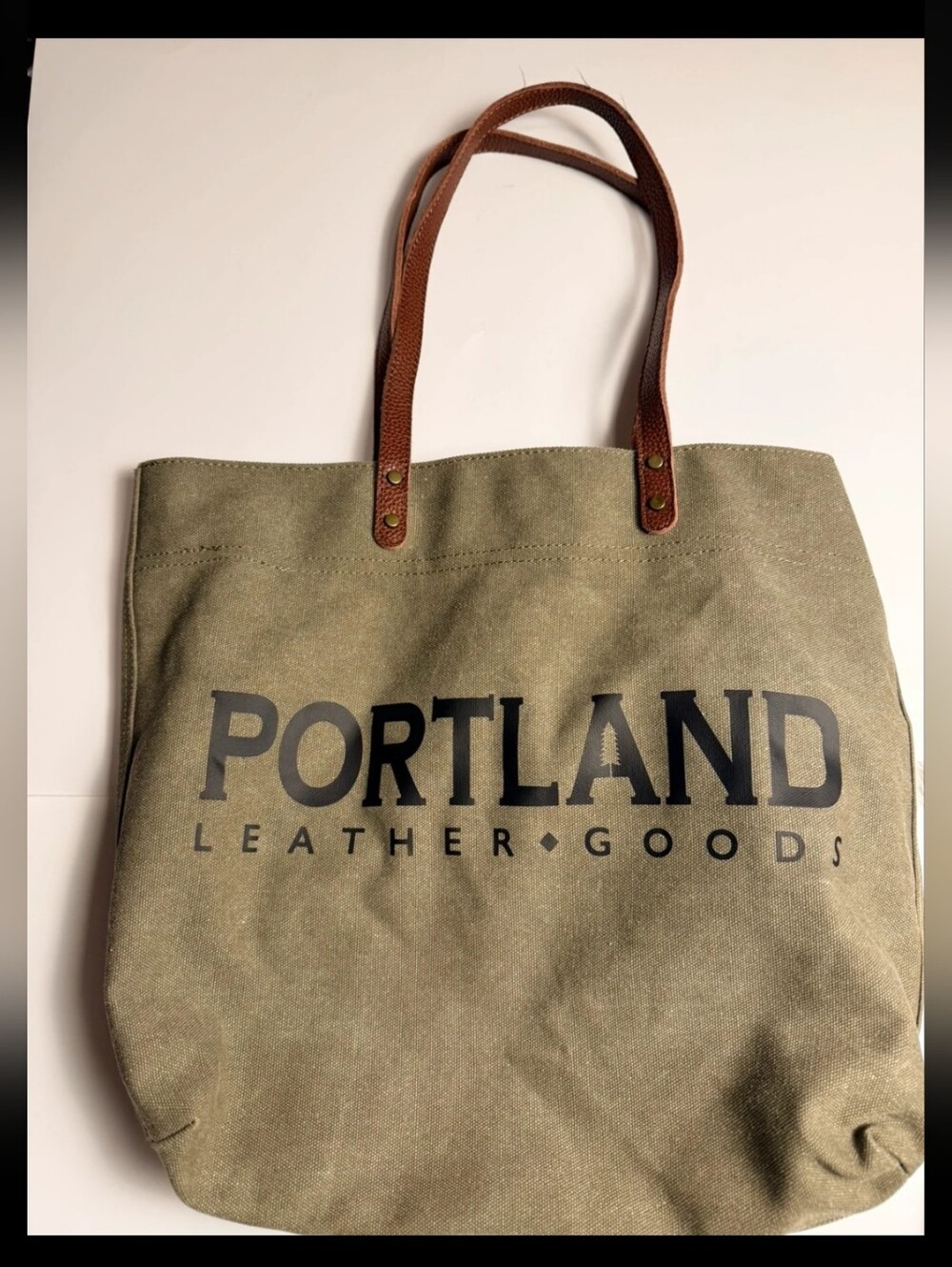 Portland Leather Deadwood Canvas Tote With Leather Handles